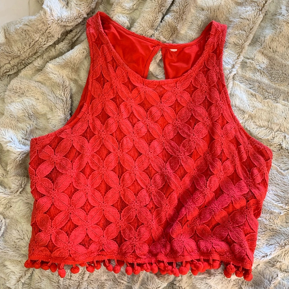Red crop top